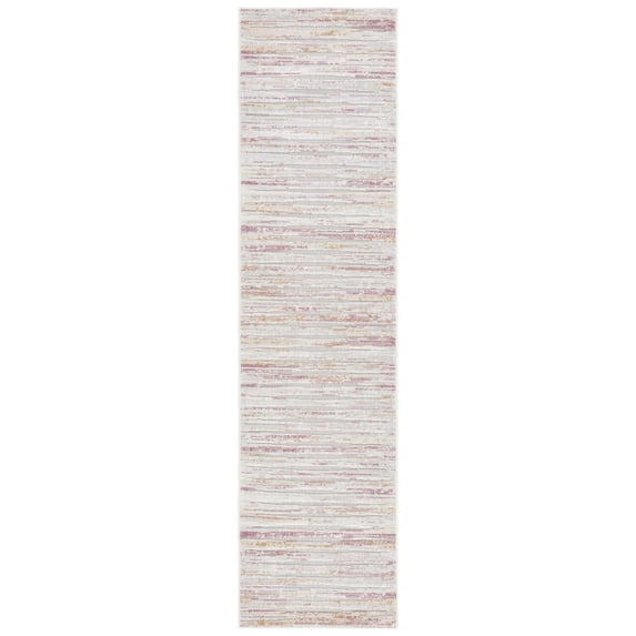SAFAVIEH Cabana Alayna Striped Indoor/Outdoor Runner Rug, Rust/Ivory, 2'2" x 9'