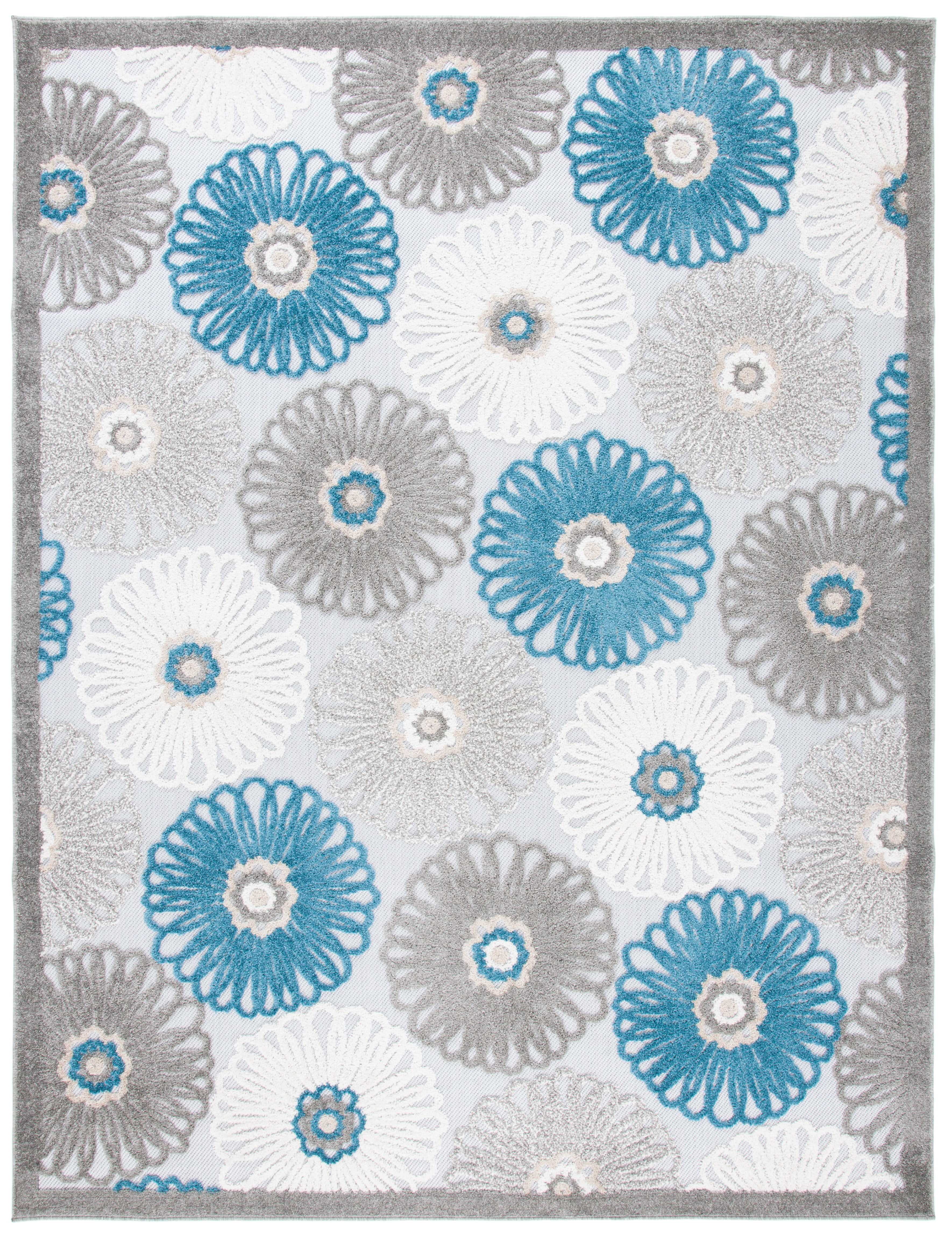 SAFAVIEH Cabana Anuki Beige/Blue 2'2"X9' Runner Indoor/Outdoor Area Rug Beige/Blue, 8' x 10'