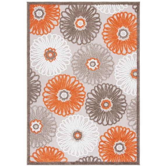 SAFAVIEH Cabana Anuki Beige/Blue 2'2"X9' Runner Indoor/Outdoor Area Rug Beige/Orange, 5'5" x 7'7"