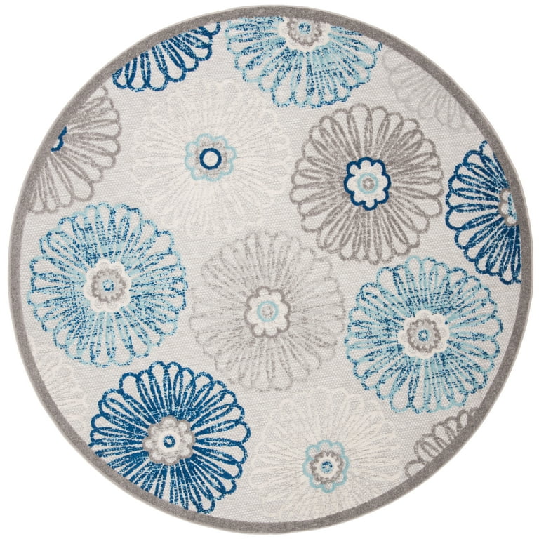 8' Round Red And Ivory Round Floral Indoor Outdoor Area Rug 8' Round Red And Ivory Round Floral Indoor Outdoor Area Rug