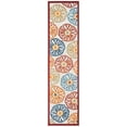 thumbnail image 1 of SAFAVIEH Cabana Aria Floral Indoor/Outdoor Runner Rug, Creme/Red, 2' x 10', 1 of 9