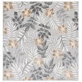 thumbnail image 1 of SAFAVIEH Cabana Blazhe Botanical Indoor/Outdoor Area Rug, Grey/Ivory, 5'1" x 5'1" Square, 1 of 15
