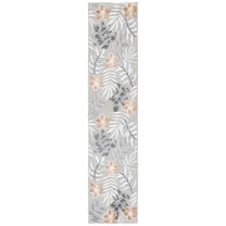 SAFAVIEH Cabana Blazhe Botanical Indoor/Outdoor Runner Rug, Grey/Ivory, 2' x 10'