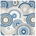 thumbnail image 1 of SAFAVIEH Cabana Brynn Floral Indoor/Outdoor Area Rug, Grey/Blue, 3' x 3' Square, 1 of 18