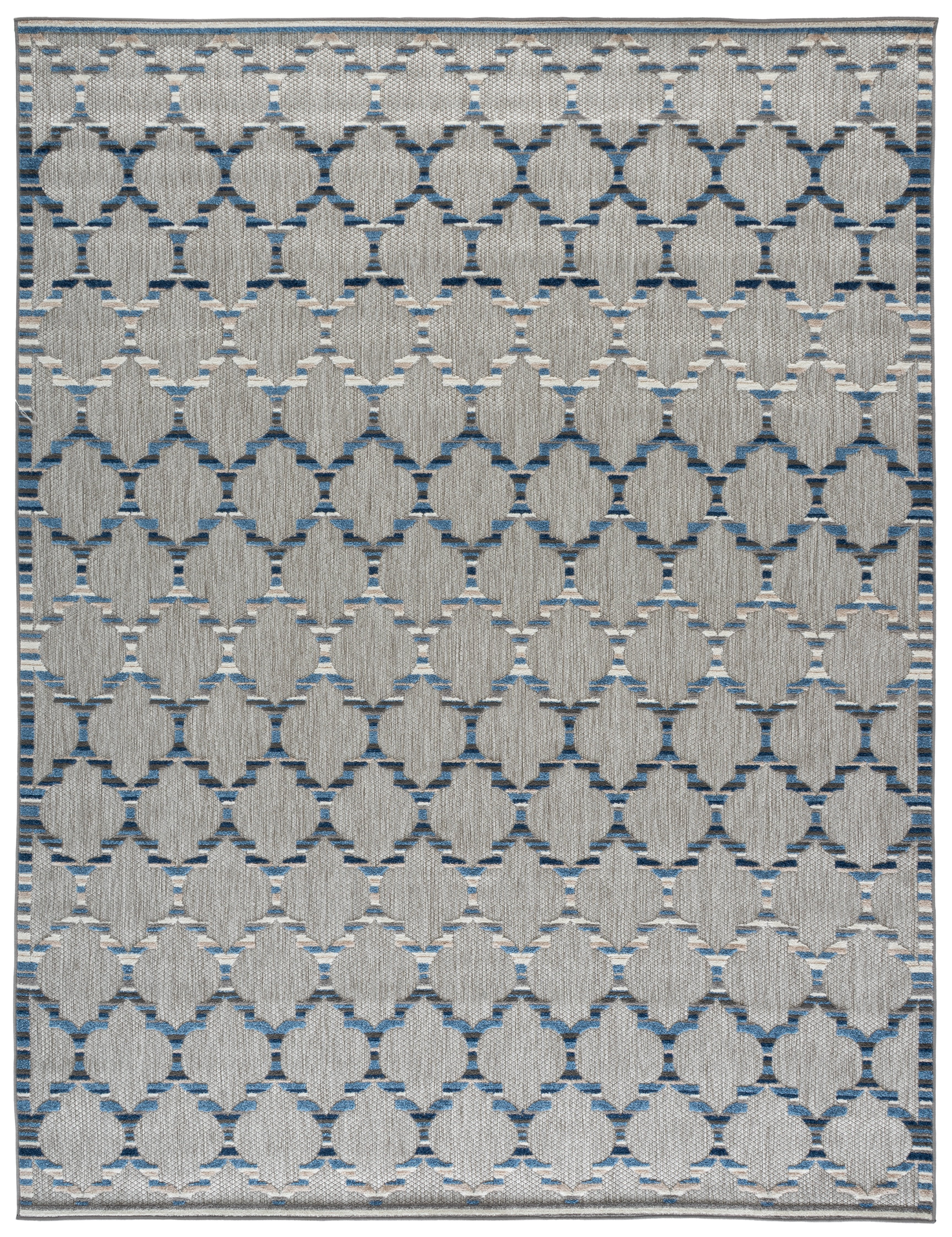 SAFAVIEH Cabana Burke Geometric Indoor/Outdoor Area Rug, Grey/Blue, 8' x 10'