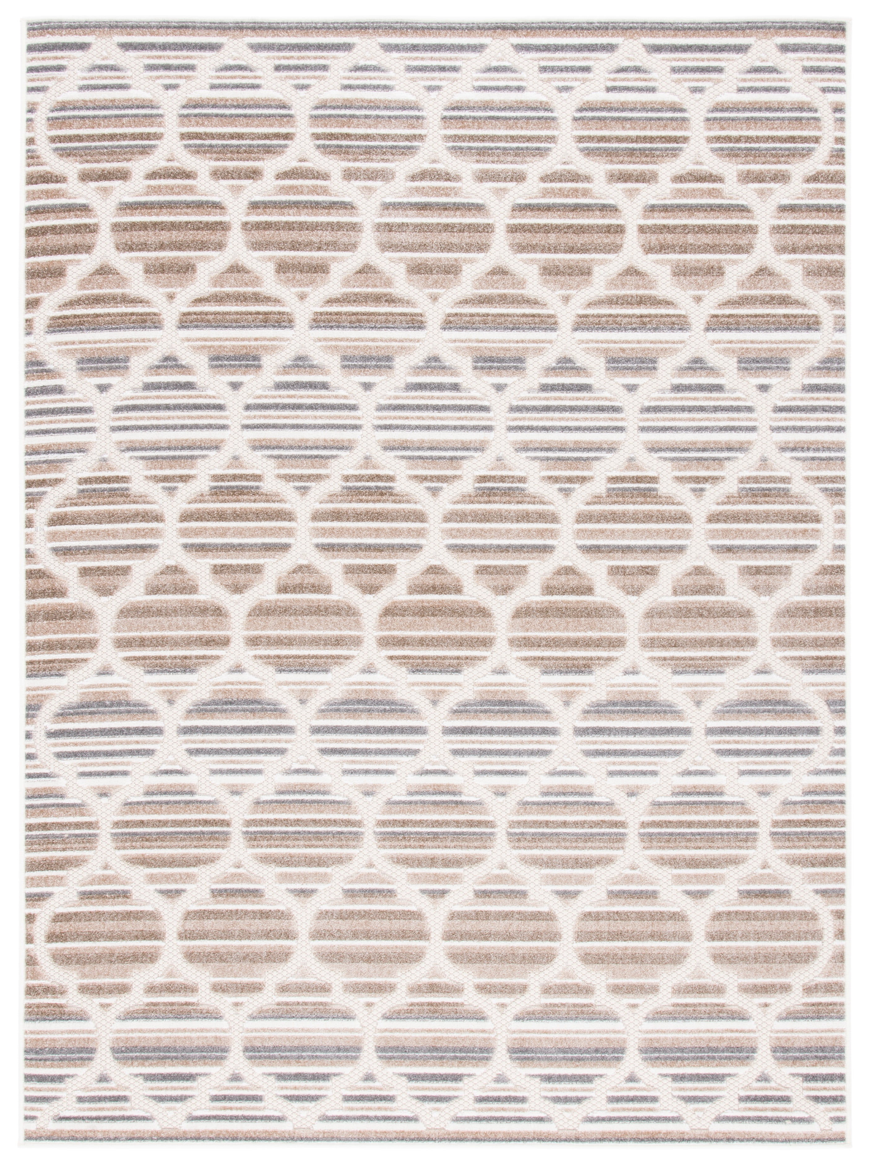 Grey/Ivory 8' x 10' Geometric Synthetic Washable Area Rug