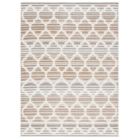 SAFAVIEH Cabana Burke Geometric Indoor/Outdoor Area Rug, Grey/Ivory, 8' x 10'
