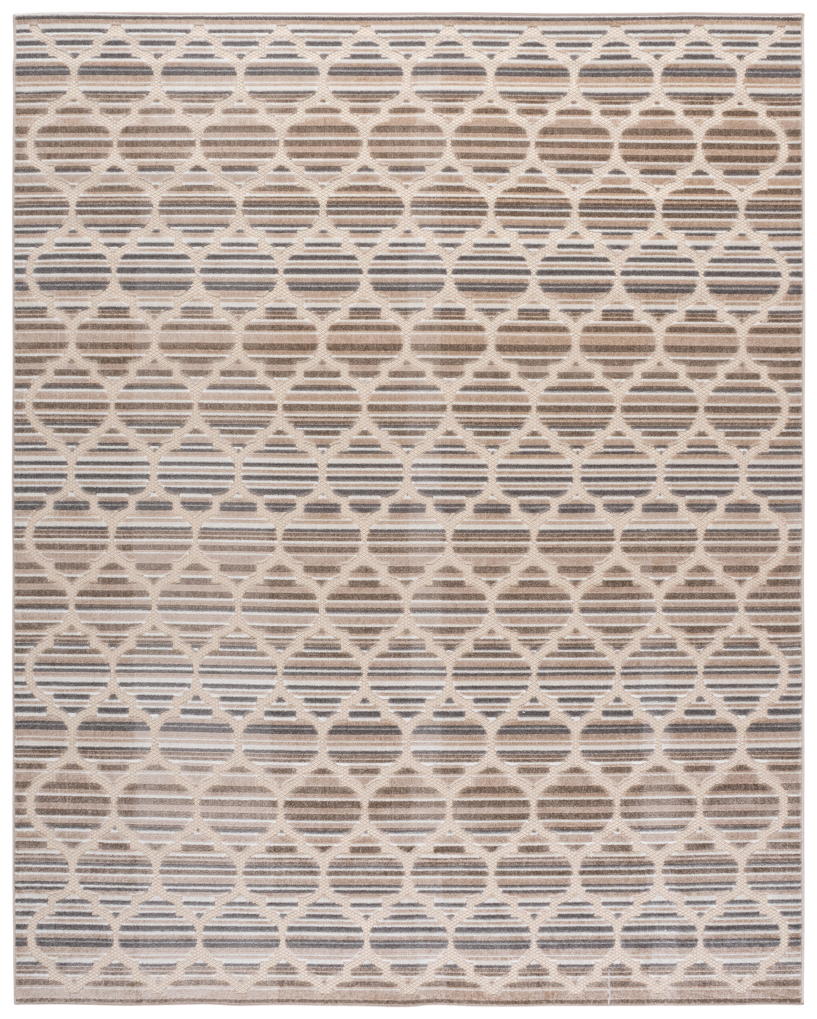 SAFAVIEH Cabana Burke Geometric Indoor/Outdoor Area Rug, Grey/Ivory, 9' x 12'