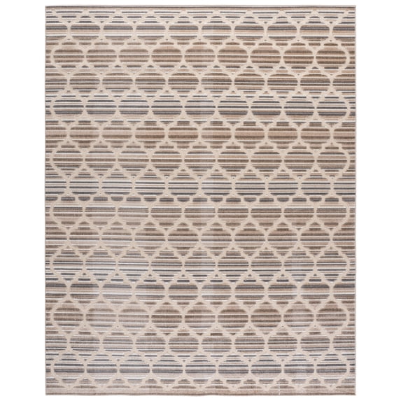 SAFAVIEH Cabana Burke Geometric Indoor/Outdoor Area Rug, Grey/Ivory, 9' x 12'