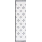 SAFAVIEH Cabana Carina Diamond Indoor/Outdoor Runner Rug, Ivory/Black, 2' x 8'