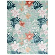 SAFAVIEH Cabana Caris Floral Indoor/Outdoor Area Rug, Green/Rust, 10' x 14'
