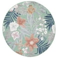 thumbnail image 1 of SAFAVIEH Cabana Caris Floral Indoor/Outdoor Area Rug, Green/Rust, 3' x 3' Round, 1 of 12