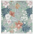 thumbnail image 1 of SAFAVIEH Cabana Caris Floral Indoor/Outdoor Area Rug, Green/Rust, 3' x 3' Square, 1 of 15