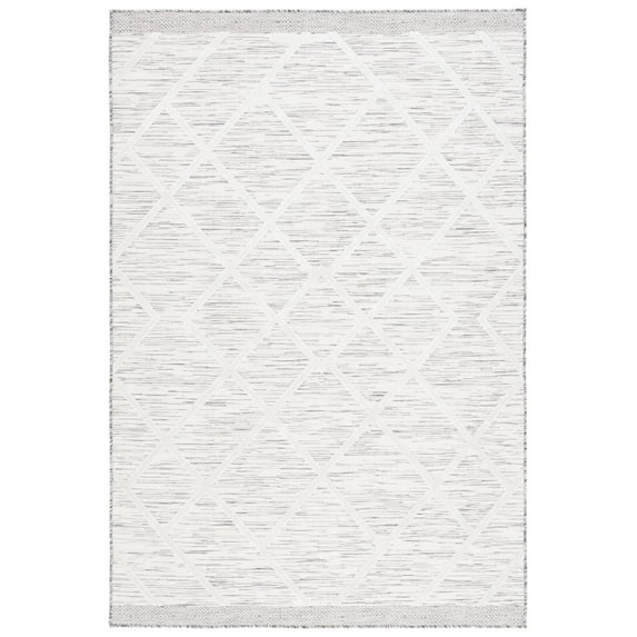 SAFAVIEH Cabana Dusko Diamond Indoor/Outdoor Area Rug, Ivory/Grey, 4' x 6'