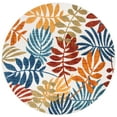 thumbnail image 1 of SAFAVIEH Cabana Elouise Botanical Indoor/Outdoor Area Rug, Creme/Red, 3' x 3' Round, 1 of 12