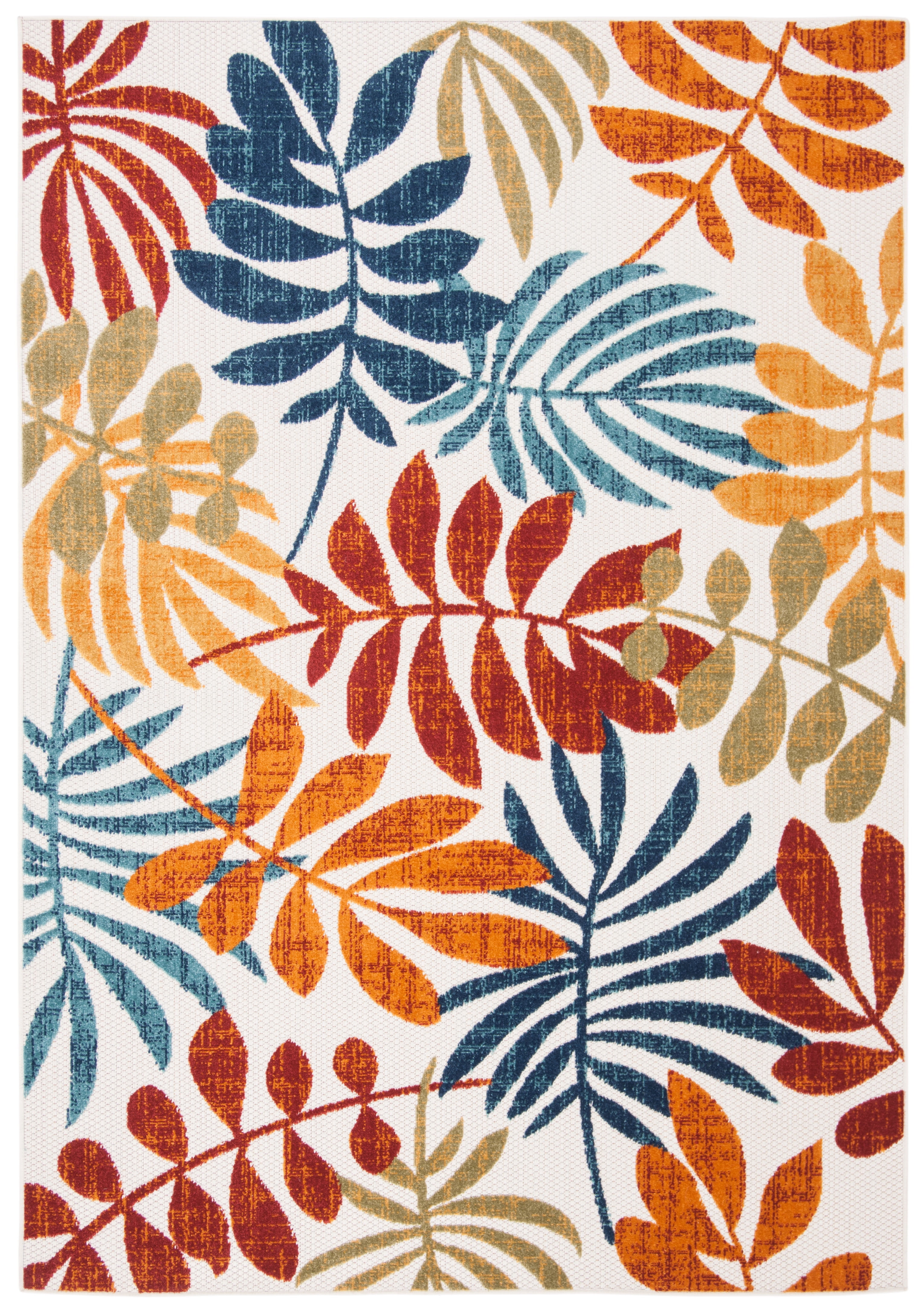 Safavieh Cabana Elouise Botanical Indoor/Outdoor Area Rug, Creme/Red, 6' x 9'