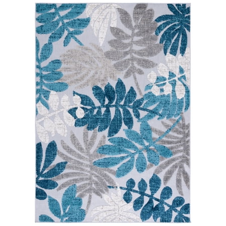 Safavieh Cabana Elouise Botanical Indoor/Outdoor Area Rug, Gray/Blue, 2' x 4'