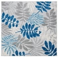 thumbnail image 1 of SAFAVIEH Cabana Elouise Botanical Indoor/Outdoor Area Rug, Grey/Blue, 8' x 8' Square, 1 of 16