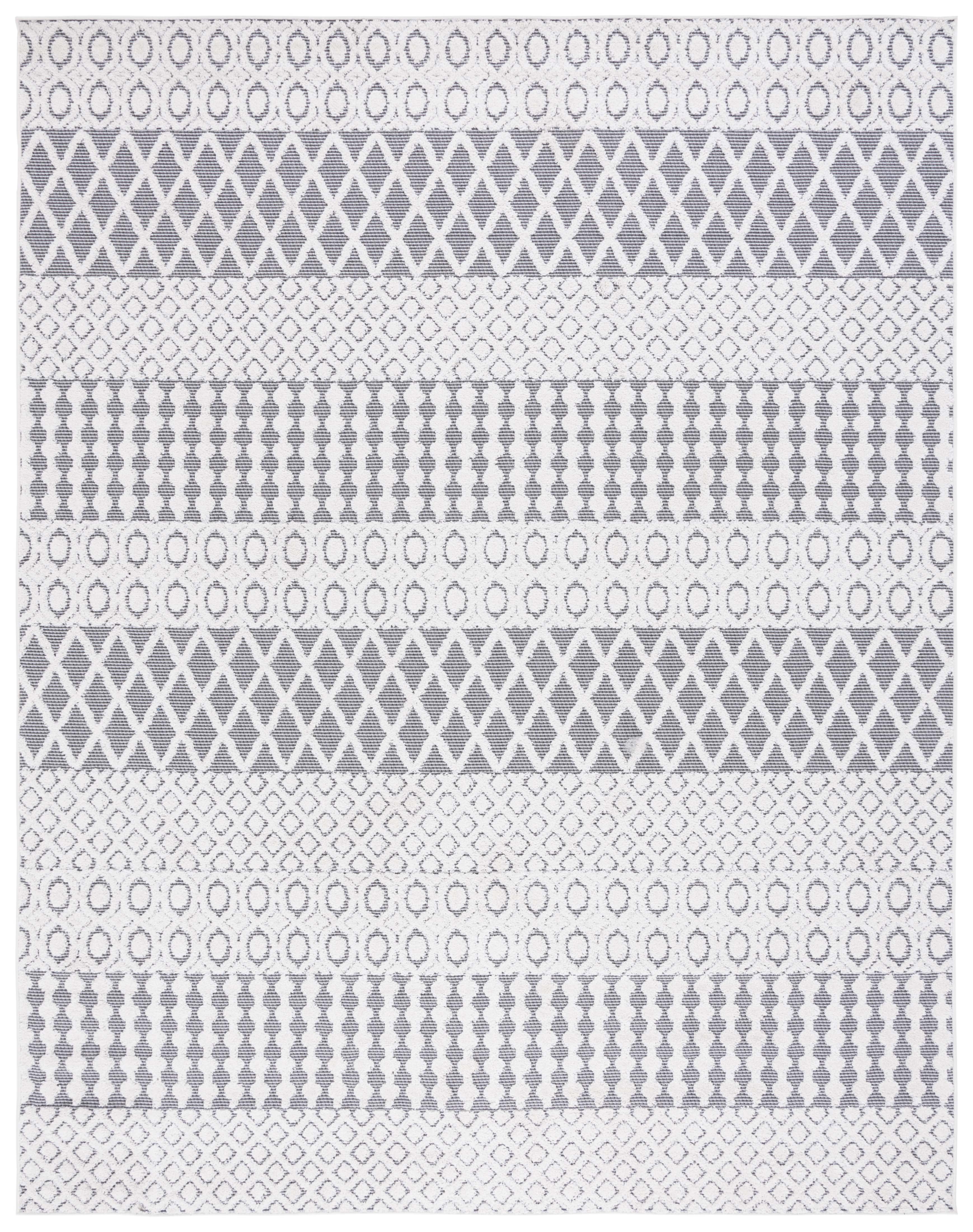 SAFAVIEH Cabana Elouise Ivory/Grey 2'2"X9' Runner Indoor/Outdoor Area Rug Ivory/Grey, 9' x 12'