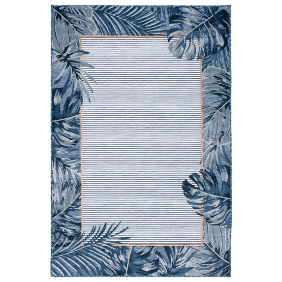 SAFAVIEH Cabana Elvina Indoor/Outdoor Area Rug, Ivory/Navy, 5' x 8'