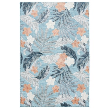 SAFAVIEH Cabana Elwyn Indoor/Outdoor Area Rug, Blue/Grey, 5' x 8'