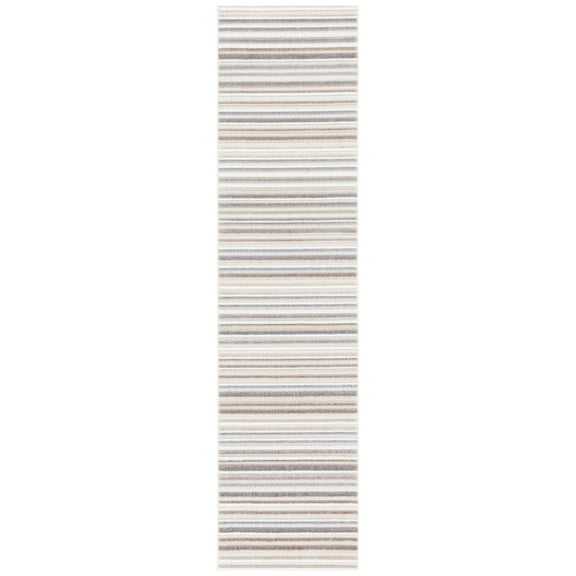 SAFAVIEH Cabana Fedelma Indoor/Outdoor Runner Rug, Ivory/Grey, 2' x 9'