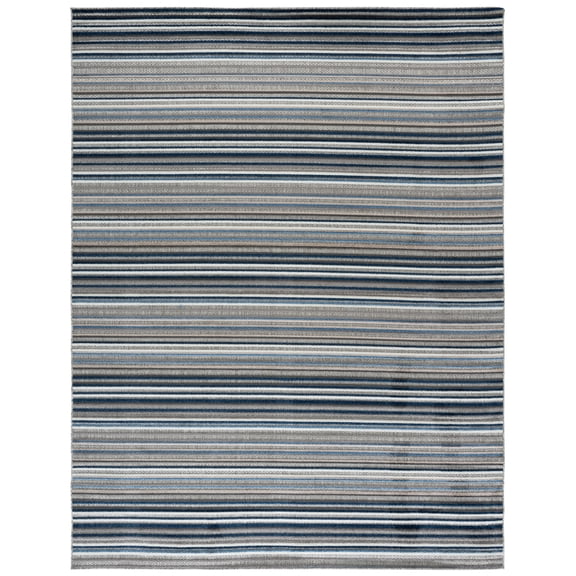 SAFAVIEH Cabana Fedelma Striped Indoor/Outdoor Area Rug, Grey/Blue, 10' x 14'
