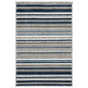 SAFAVIEH Cabana Fedelma Striped Indoor/Outdoor Area Rug, Grey/Blue, 2' x 3'