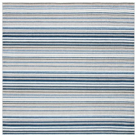 Safavieh Cabana Fedelma Striped Indoor/Outdoor Area Rug, Gray/Blue, 3' x 3' Square
