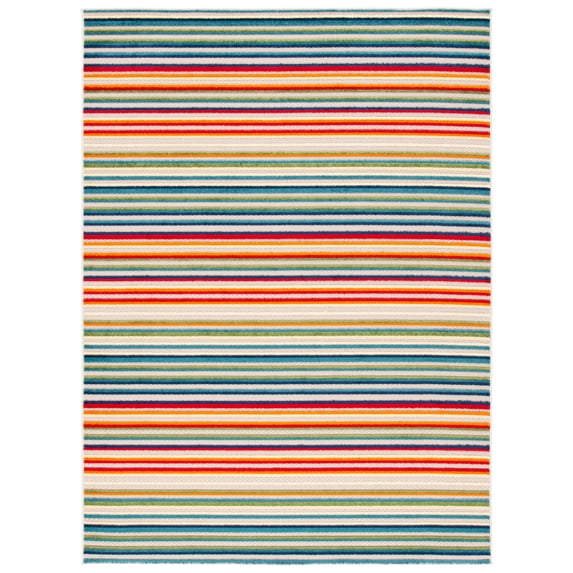 SAFAVIEH Cabana Fedelma Striped Indoor/Outdoor Area Rug, Ivory/Green, 8' x 10'