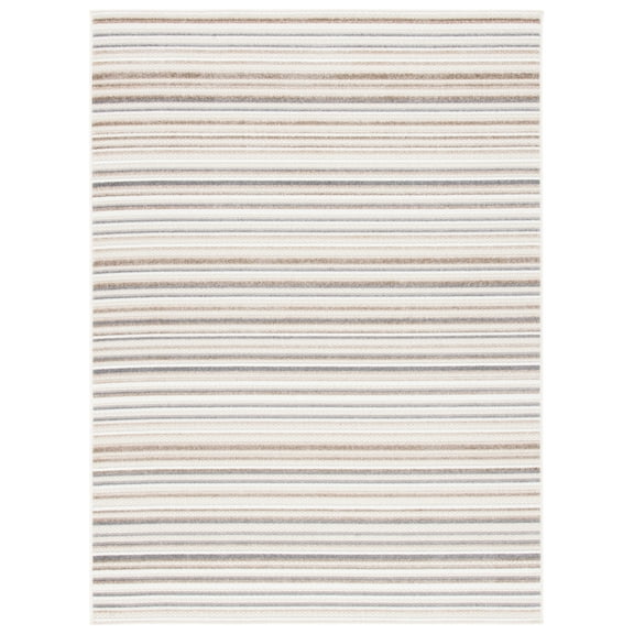 SAFAVIEH Cabana Fedelma Striped Indoor/Outdoor Area Rug, Ivory/Grey, 8' x 10'