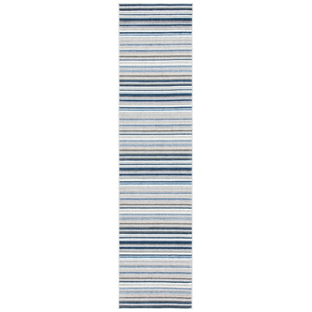Safavieh Cabana Fedelma Striped Indoor/Outdoor Runner Rug, Gray/Blue, 2'2" x 7'