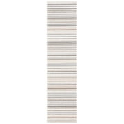 SAFAVIEH Cabana Fedelma Striped Indoor/Outdoor Runner Rug, Ivory/Grey, 2'2" x 5'