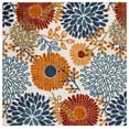 thumbnail image 1 of SAFAVIEH Cabana Garnet Floral Indoor/Outdoor Area Rug, Creme/Red, 4' x 4' Square, 1 of 18