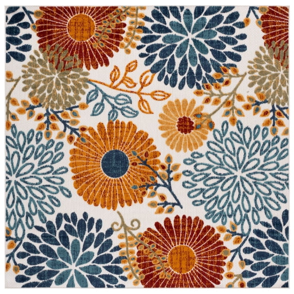 SAFAVIEH Cabana Garnet Cream/Red 4'X6' Area Rug, Cream/Red, 8' Square
