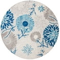 thumbnail image 1 of SAFAVIEH Cabana Garnet Floral Indoor/Outdoor Area Rug, Grey/Blue, 4' x 4' Round, 1 of 7