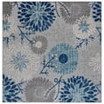 thumbnail image 1 of SAFAVIEH Cabana Garnet Floral Indoor/Outdoor Area Rug, Grey/Blue, 8' x 8' Square, 1 of 18