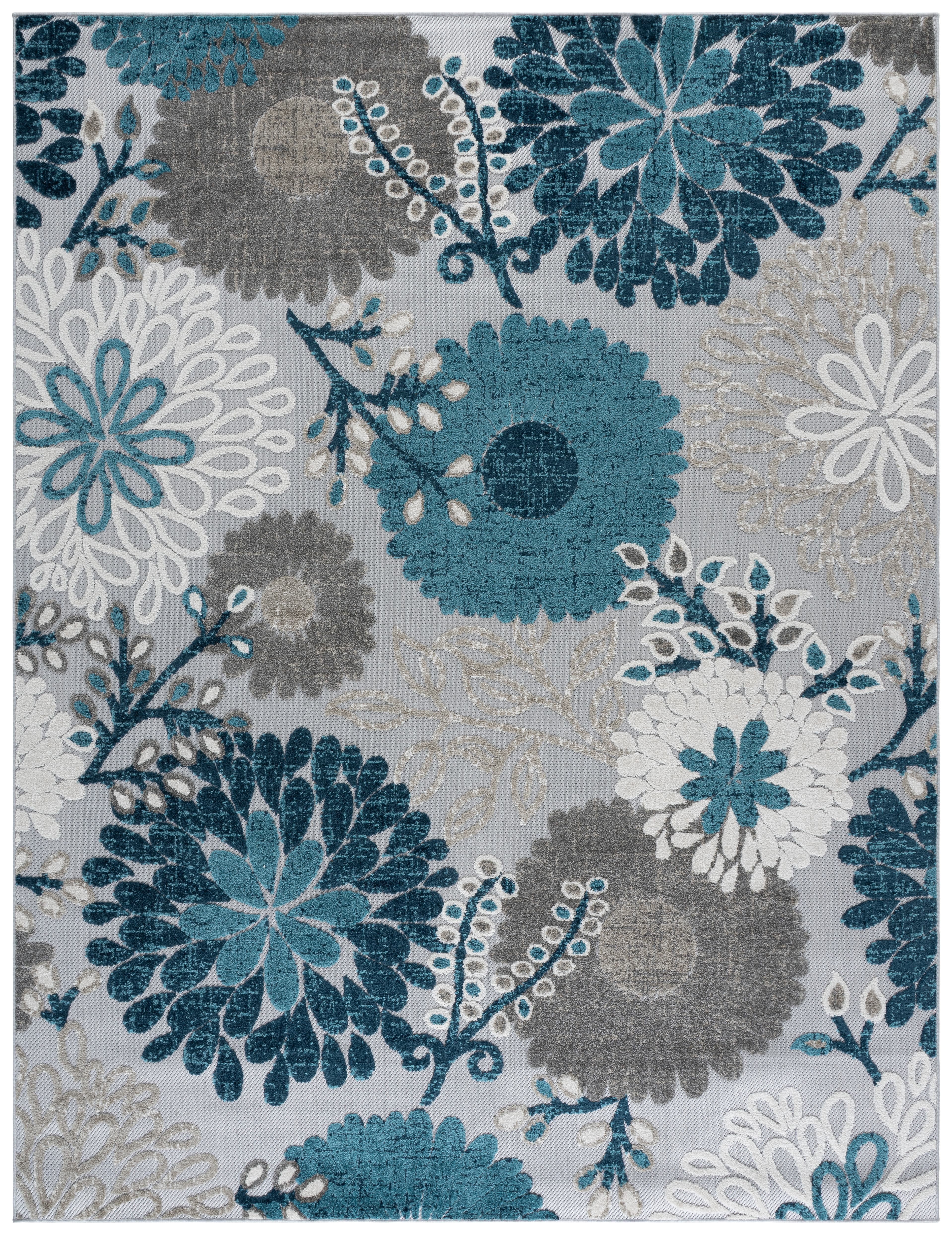 Safavieh Cabana Garnet Floral Indoor/Outdoor Area Rug, Gray/Blue, 9' x 12'