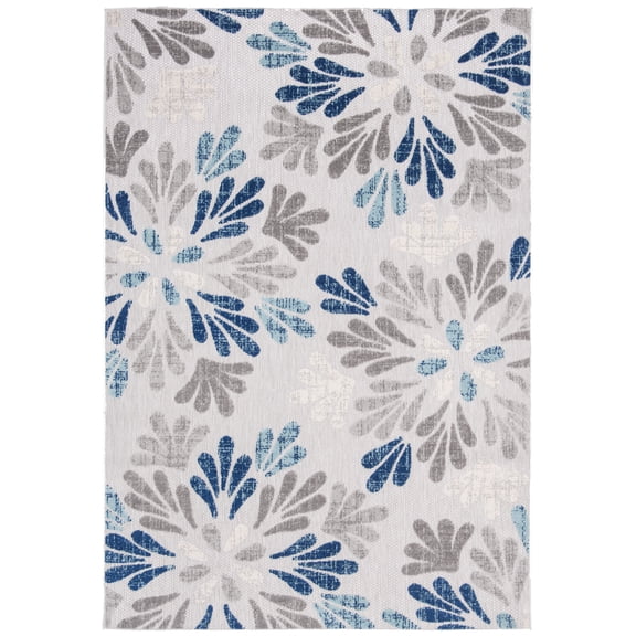 SAFAVIEH Cabana Georgiana Grey/Blue 2'X8' Runner Indoor/Outdoor Area Rug Grey/Blue, 4' x 6'
