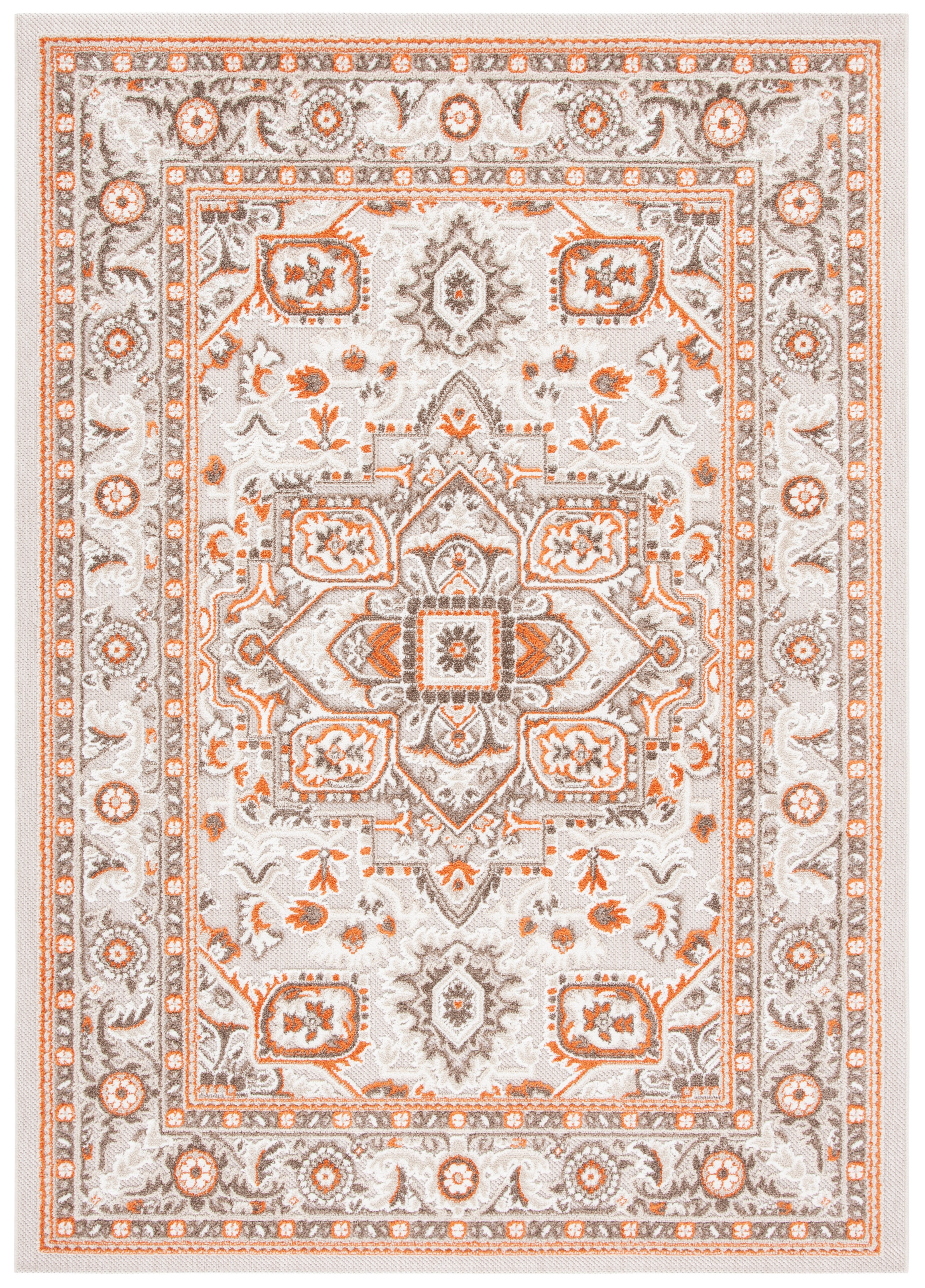 SAFAVIEH Cabana Greta Medallion Indoor/Outdoor Area Rug, Beige/Orange, 5'5" x 7'7"