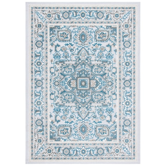 SAFAVIEH Cabana Greta Medallion Indoor/Outdoor Area Rug, Navy/Grey, 6' x 9'