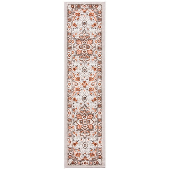 SAFAVIEH Cabana Greta Medallion Indoor/Outdoor Runner Rug, Beige/Orange, 2'2" x 5'