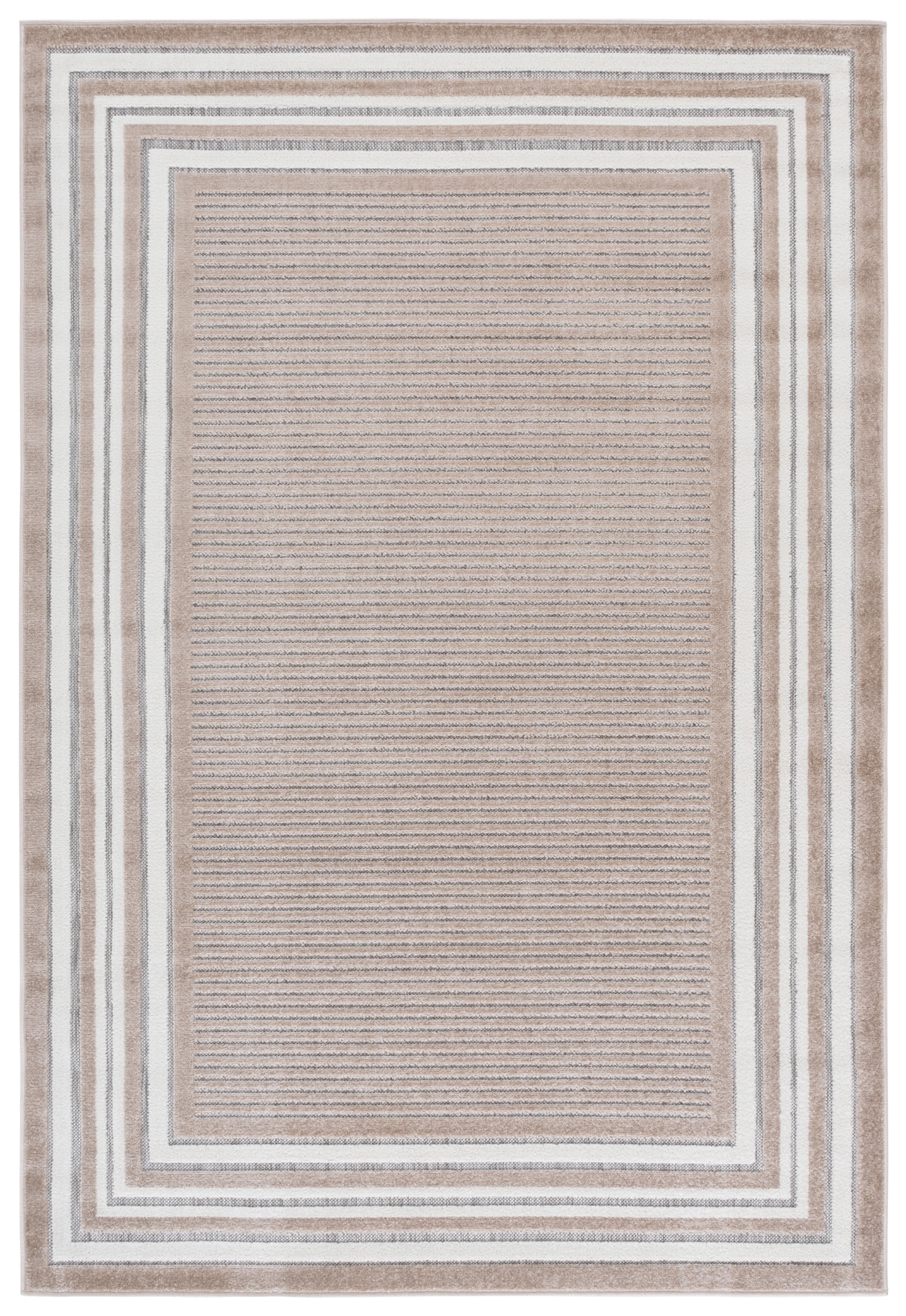 SAFAVIEH Cabana Henry Striped Indoor/Outdoor Area Rug, Beige/Ivory, 5'3" x 7'6"