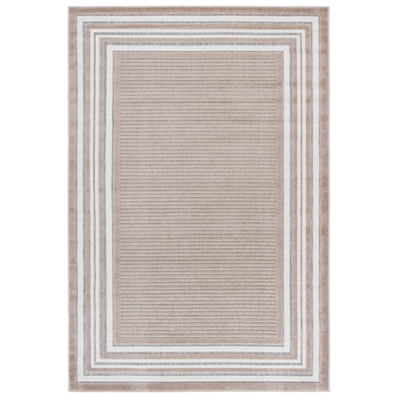 SAFAVIEH Cabana Henry Striped Indoor/Outdoor Area Rug, Beige/Ivory, 5'3" x 7'6"