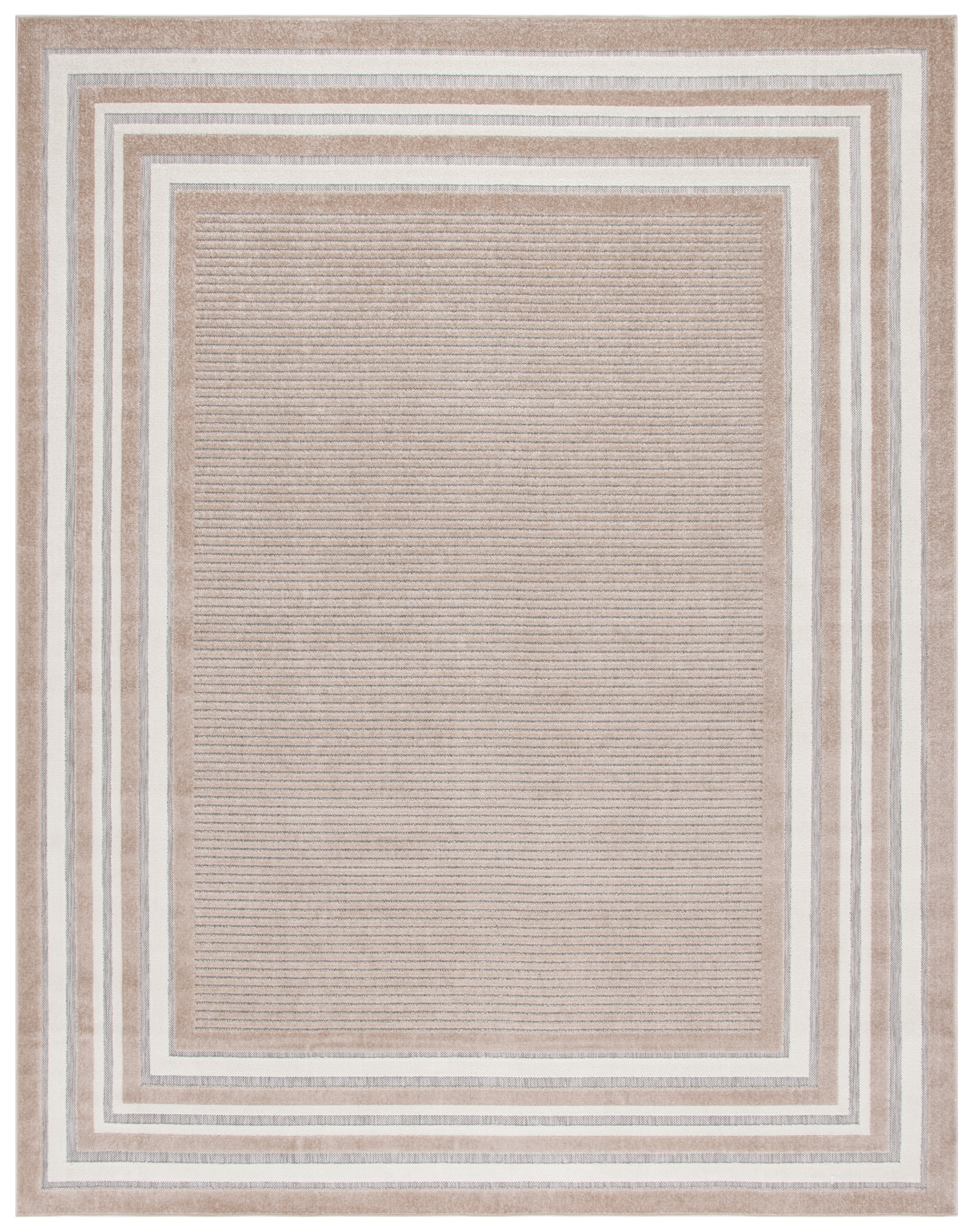 SAFAVIEH Cabana Henry Striped Indoor/Outdoor Area Rug, Beige/Ivory, 9' x 12'