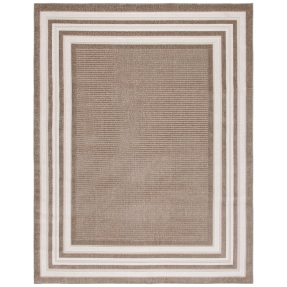 SAFAVIEH Cabana Henry Striped Indoor/Outdoor Area Rug, Dark Beige/Ivory, 9' x 12'