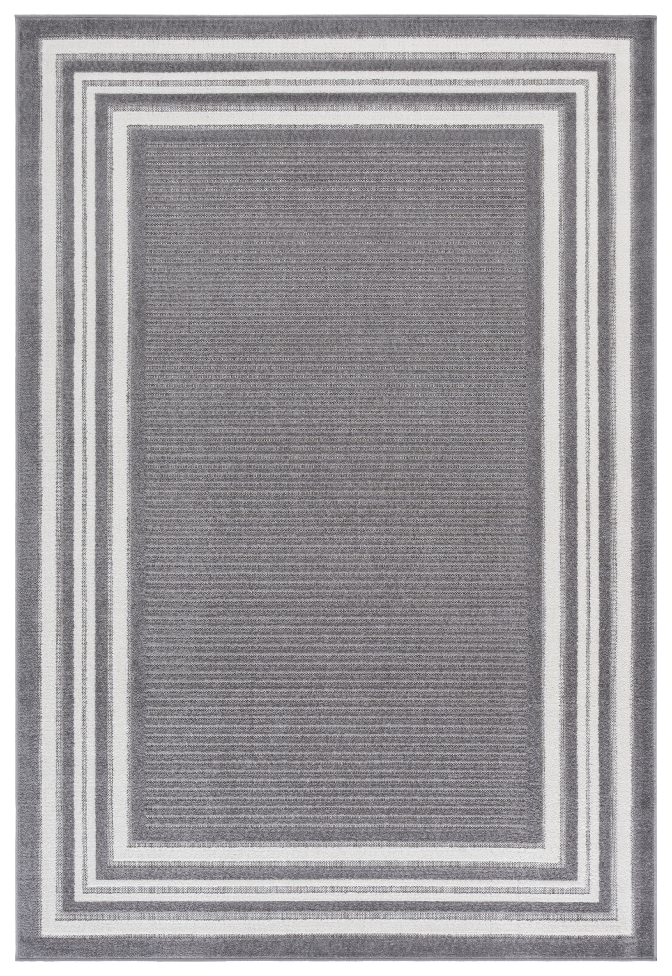 SAFAVIEH Cabana Henry Striped Indoor/Outdoor Area Rug, Grey/Ivory, 5'3" x 7'6"