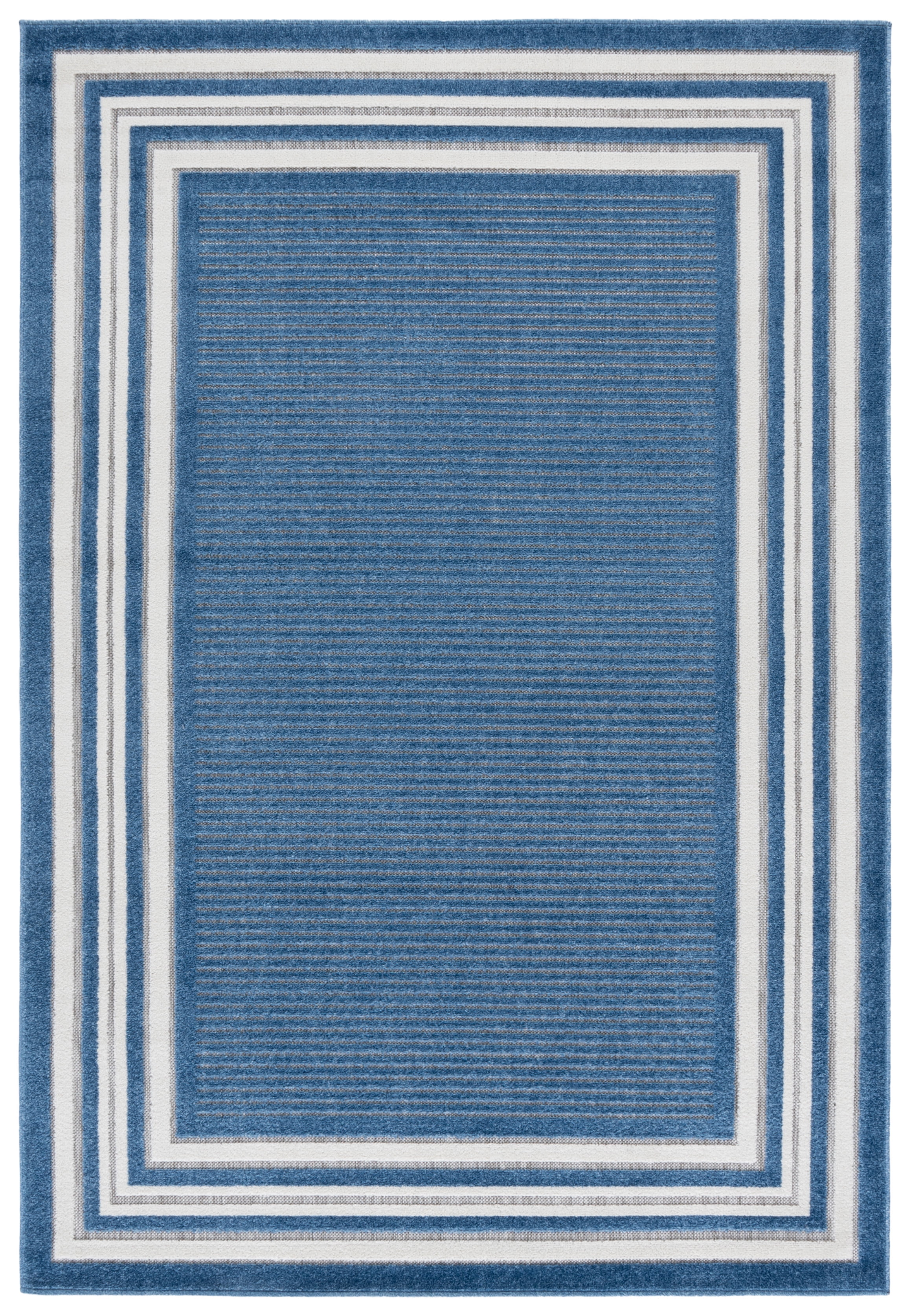 SAFAVIEH Cabana Henry Striped Indoor/Outdoor Area Rug, Light Blue/Ivory, 4'5" x 6'5"