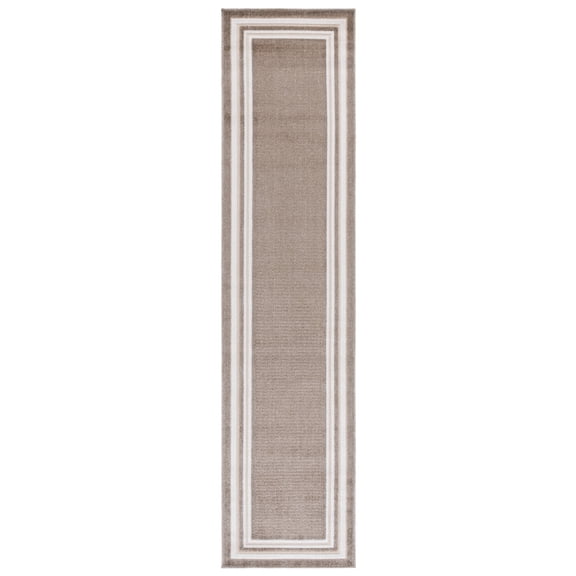 SAFAVIEH Cabana Henry Striped Indoor/Outdoor Runner Rug, Dark Beige/Ivory, 2'2" x 9'