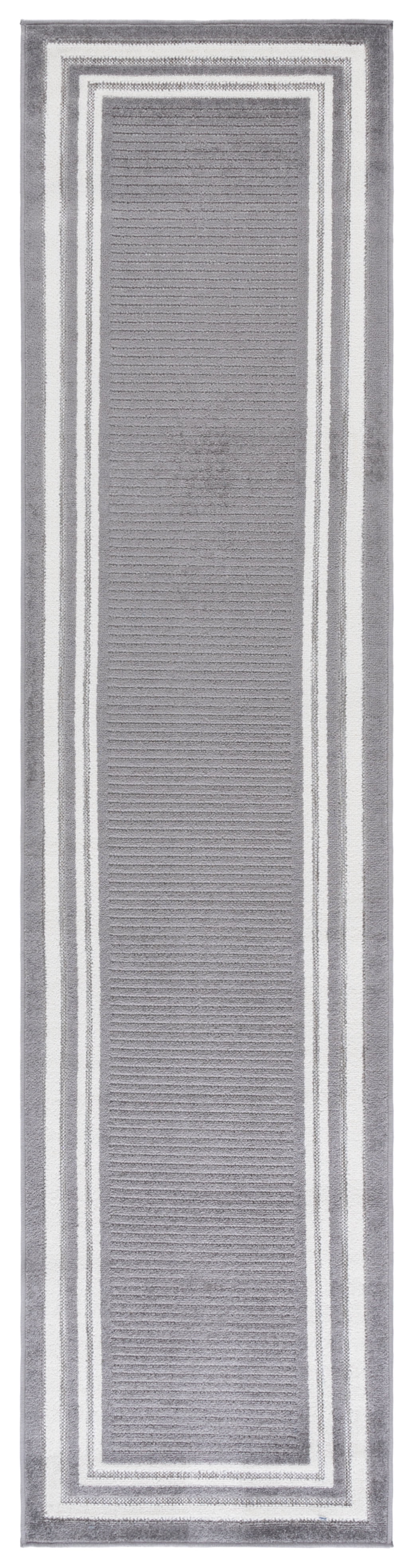 SAFAVIEH Cabana Henry Striped Indoor/Outdoor Runner Rug, Grey/Ivory, 2'2" x 9'